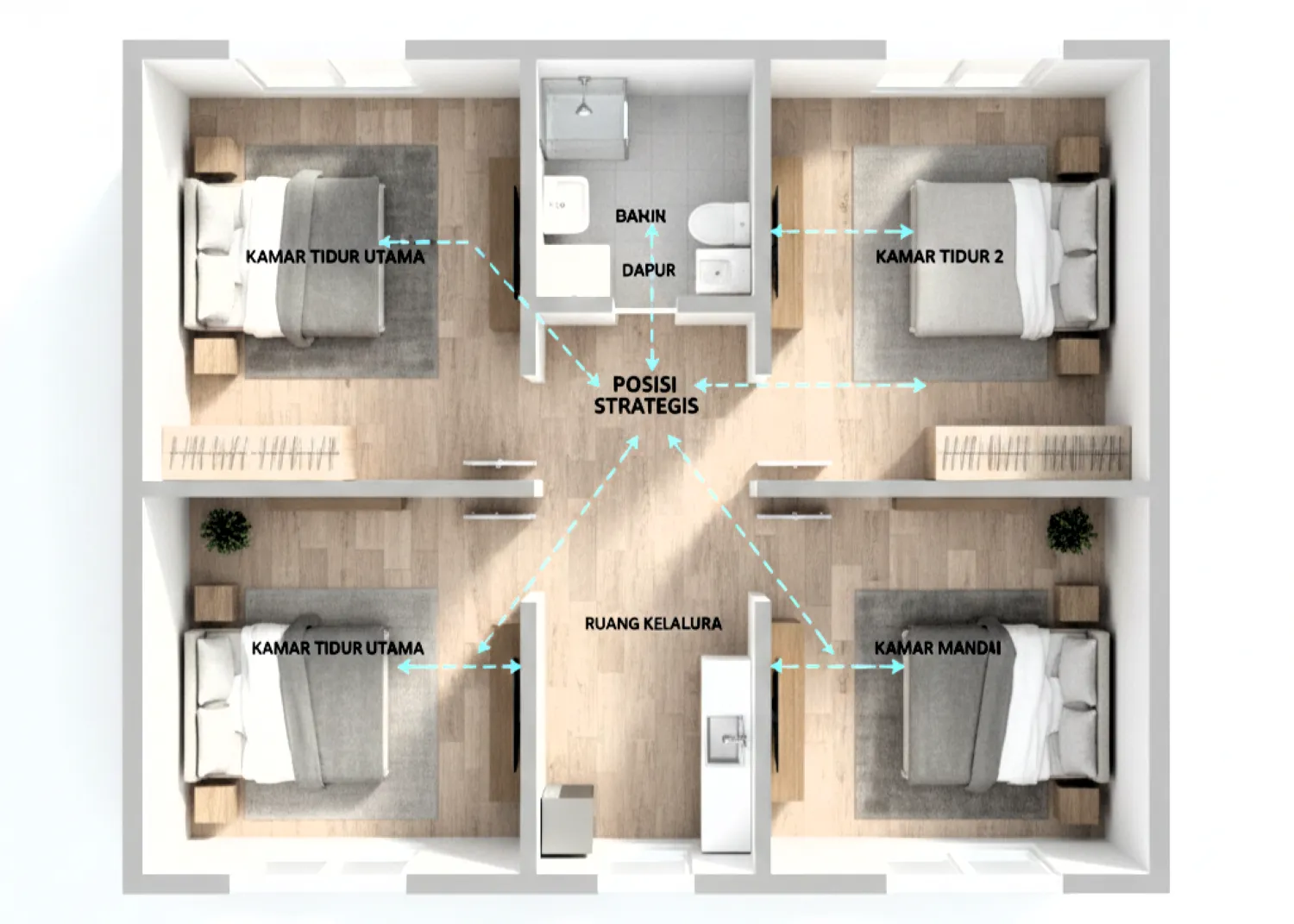 desain rumah minimalis 2 kamar 1 kamar mandi 5 posisi kamar mandi