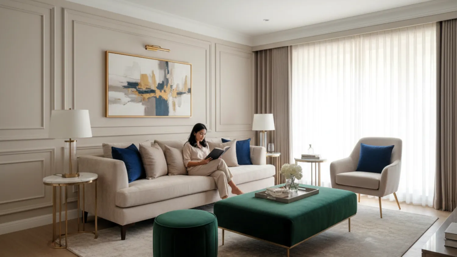 panduan desain ruang tamu mewah dan luas 3 kekuatan palet warna