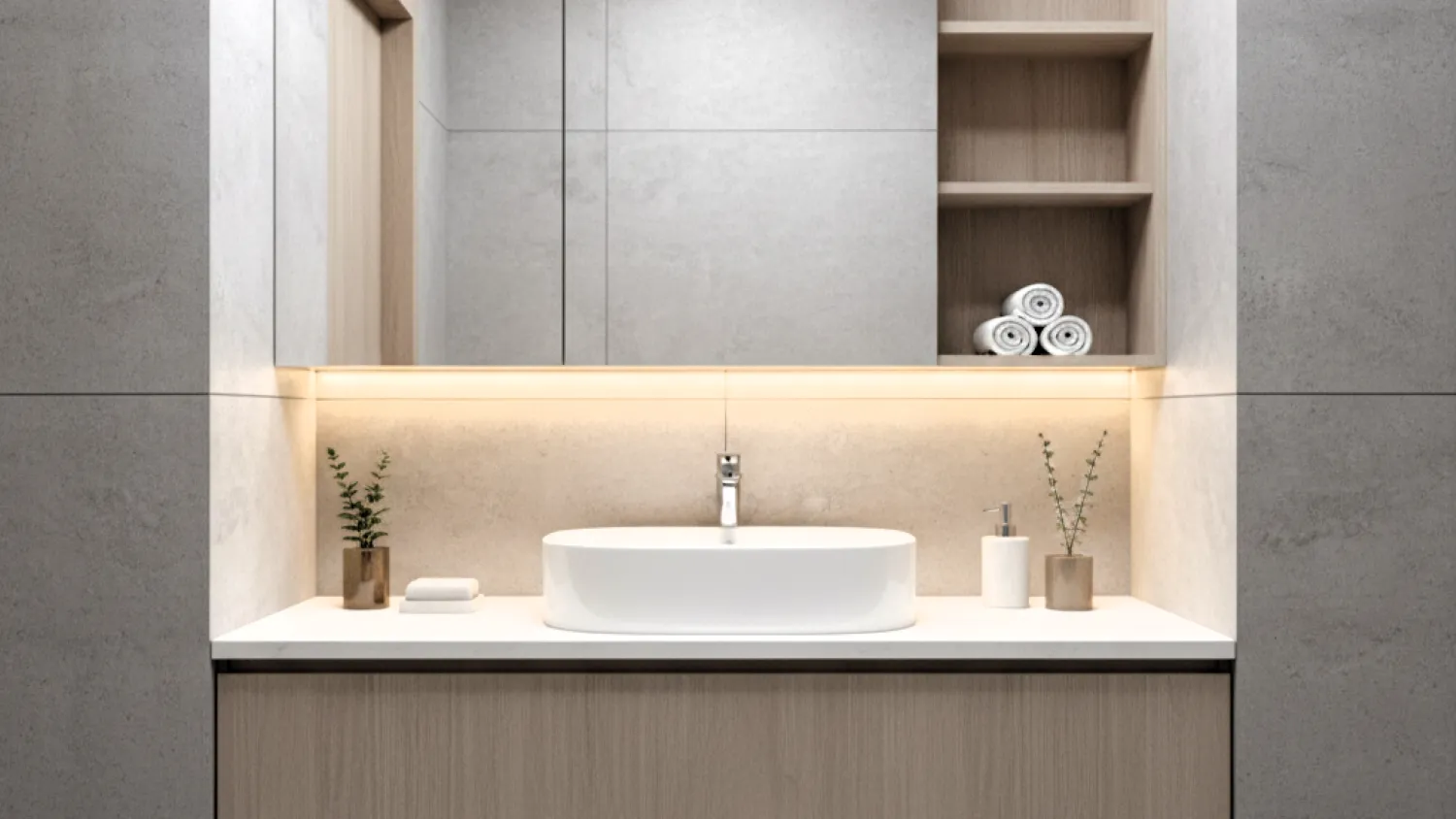 desain kamar mandi dalam kamar minimalis 8 solusi penyimpanan vertikal