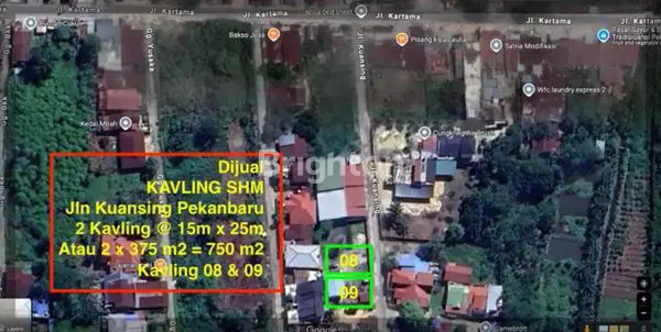 image DIJUAL TANAH KAVLING JALAN KUANSING, 100M DARI JALAN KARTAMA, PEKANBARU (1)