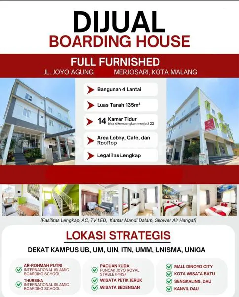 image DIJUAL HOTEL AKTIF 14 S.D 20 KAMAR LOKASI STRATEGIS, TENGAH KOTA DAN DEKAT KAMPUS KAMPUS BESAR DI MALANG (1)