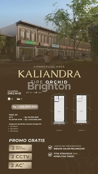 RUKO KEDANYANG SATHYA NIVASA RESIDENCE COMMERCIAL AREA KALIANDRA TIPE ORCHID KEBOMAS GRESIK