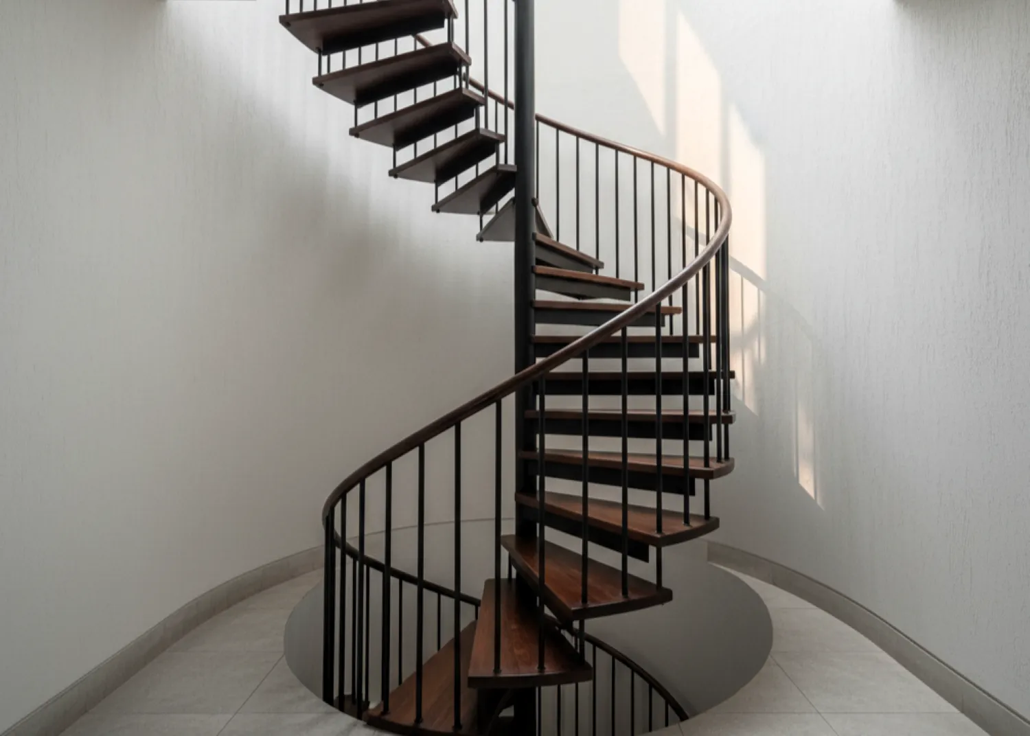 desain tangga pendek rumah minimalis 4 tangga spiral