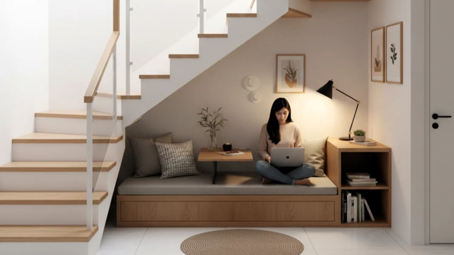 bentuk tangga rumah minimalis hemat ruang 11 ruang kerja area relaksasi2