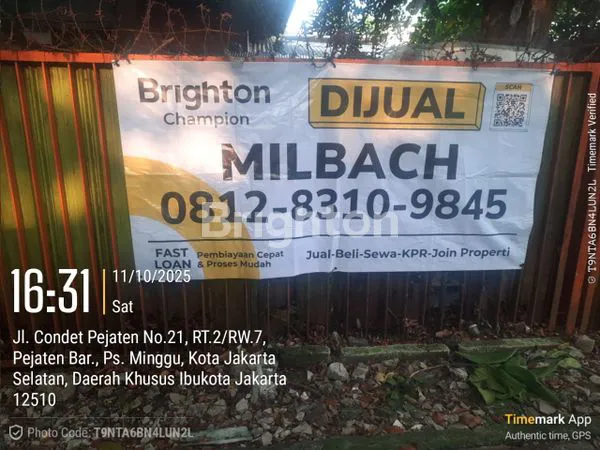 TANAH SHM PEJATEN 2123M² LOKASI PREMIUM