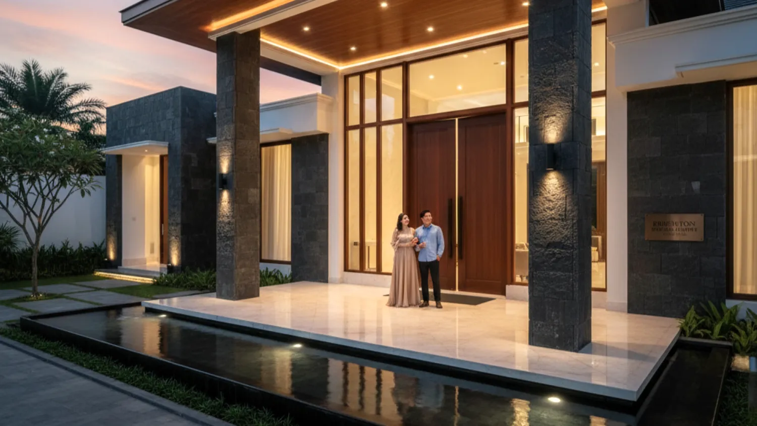 teras rumah mewah modern nilai jual investasi 2 pintu gerbang menuju kemewahan