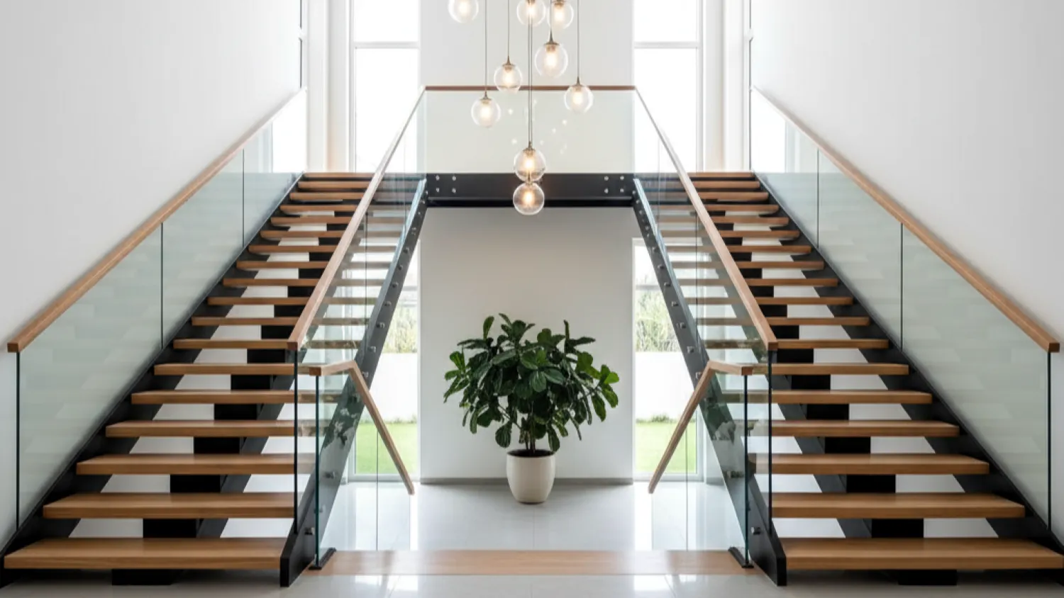 desain tangga rumah mewah minimalis 12 tangga bentuk U