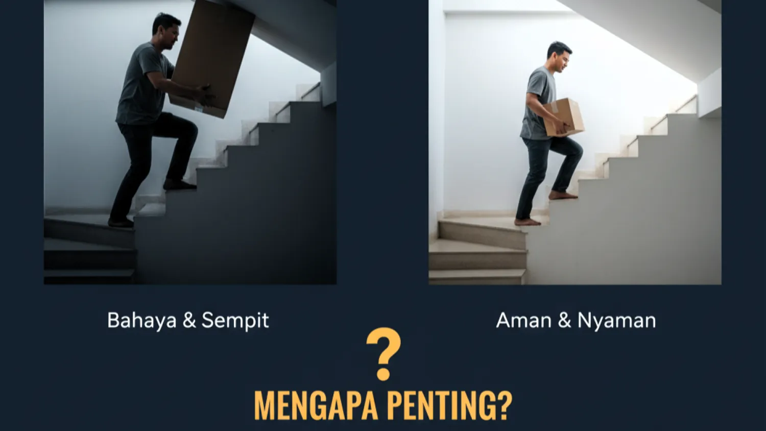 panduan ukuran tangga minimalis rumah kecil 6 kemiringan