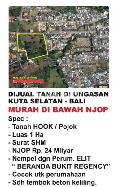 image DIJUAL TANAH UNGASAN KUTA SELATAN 1HA MURAHHH UNDER NJOP (1)