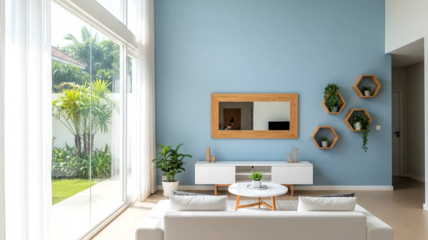 perpaduan warna biru muda desain rumah 1