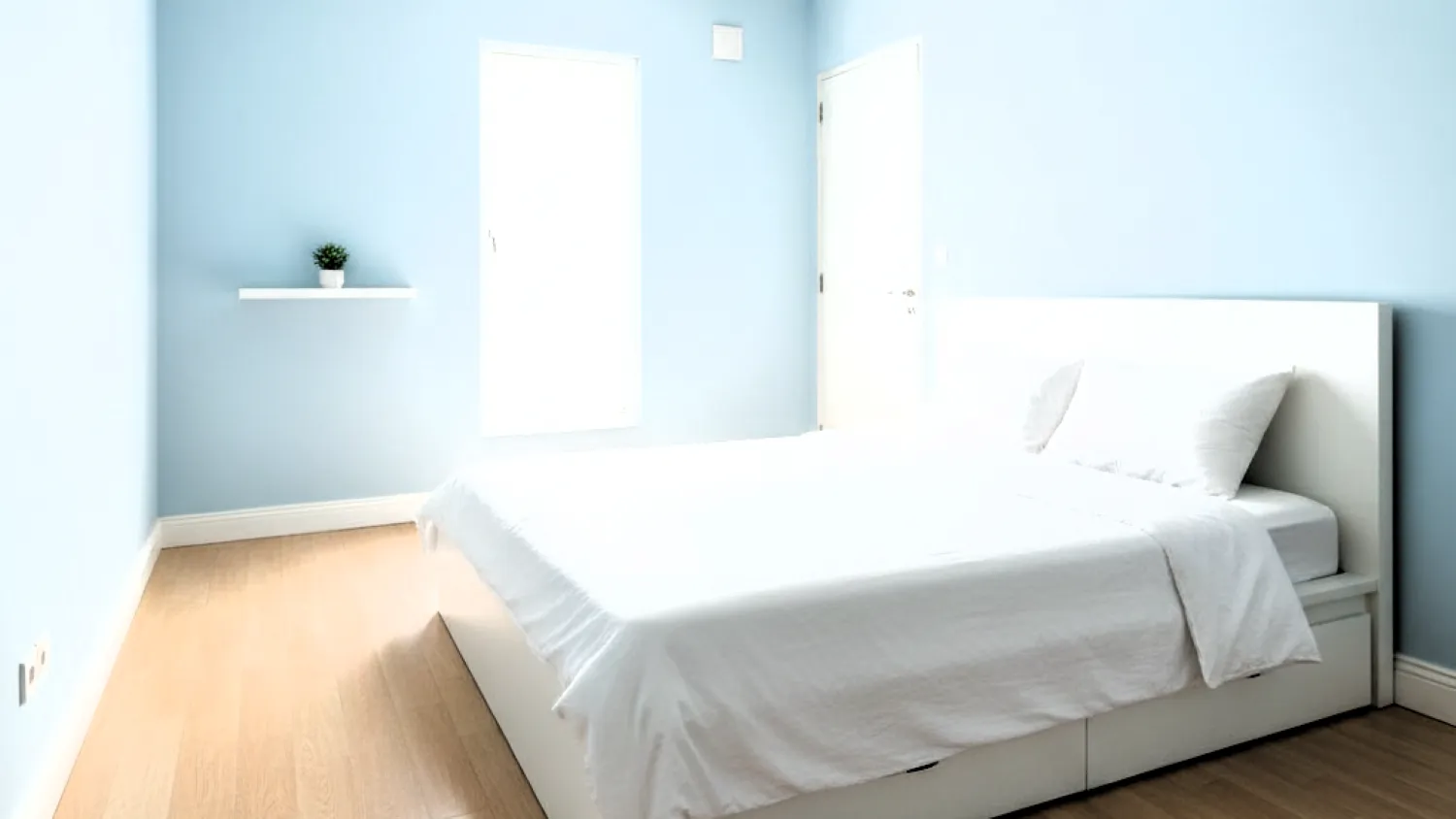 perpaduan warna biru muda desain rumah 3 biru muda putih