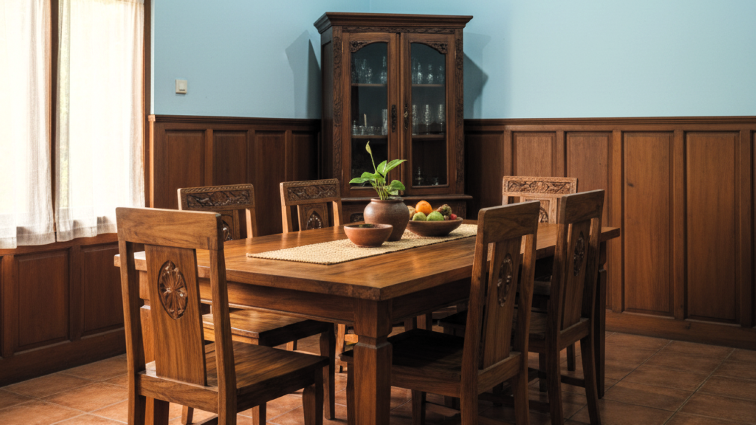 perpaduan warna biru muda desain rumah 5 biru muda cokelat