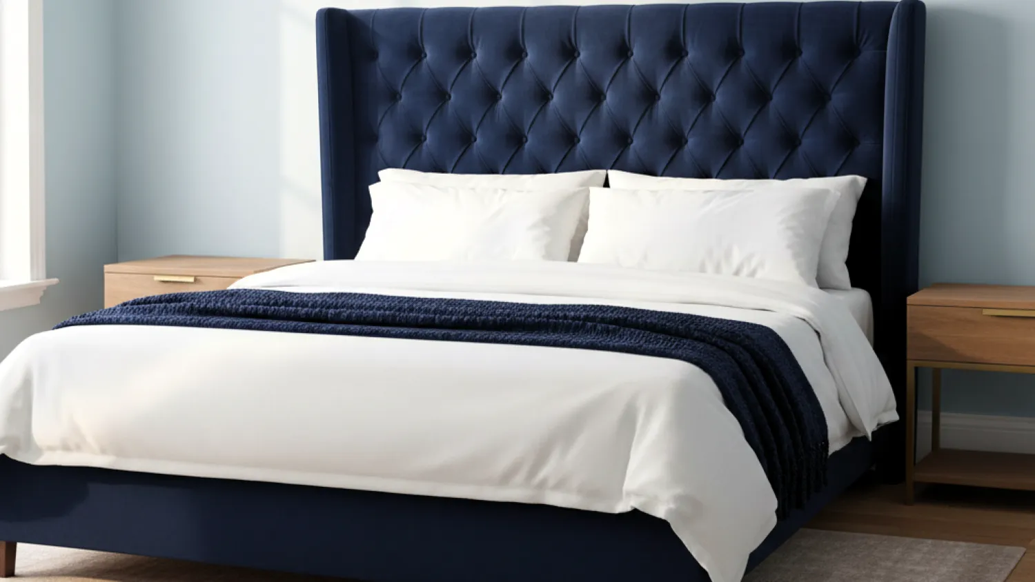 perpaduan warna biru muda desain rumah 8 kamar tidur utama