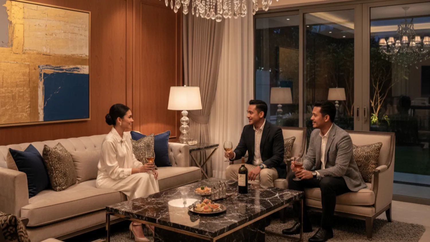 panduan desain interior ruang keluarga mewah 9