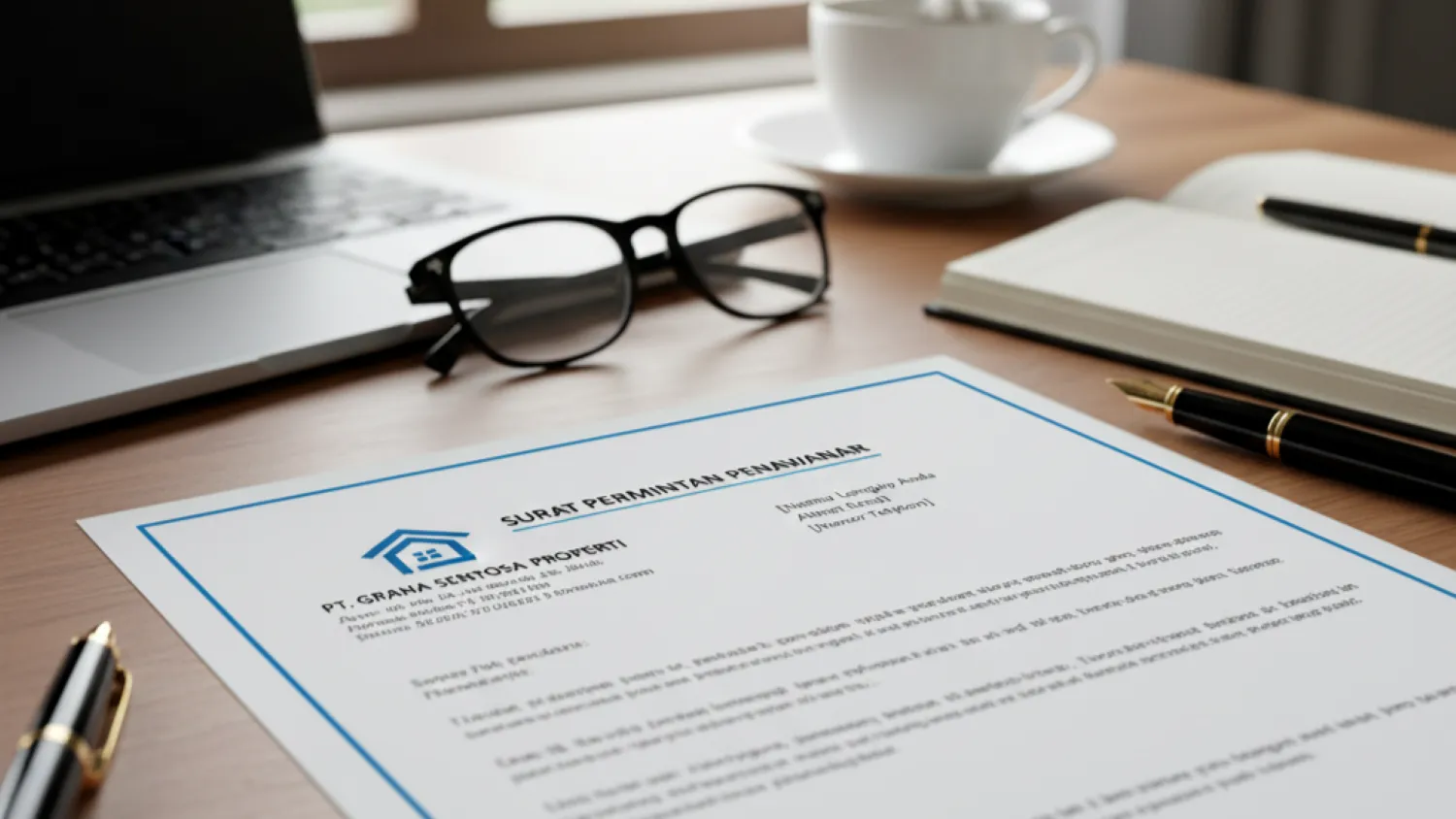 contoh surat permintaan penawaran rumah 8 kop surat