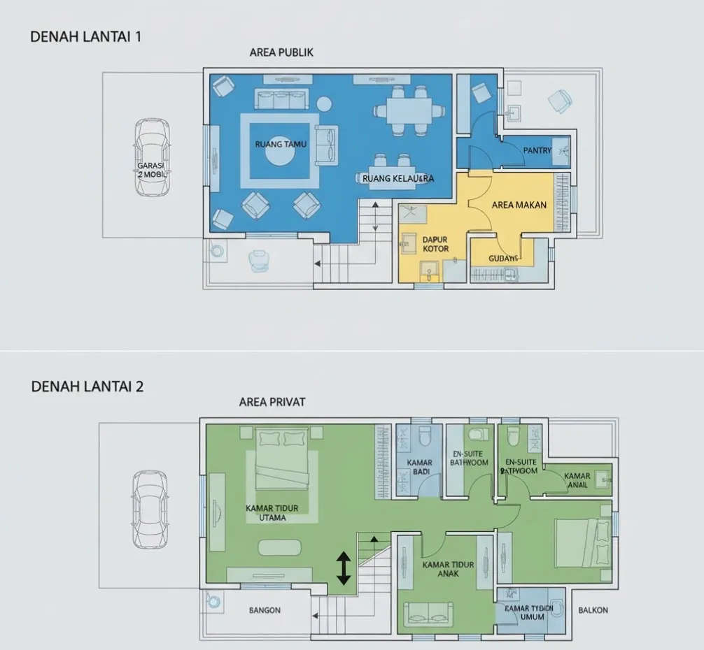 desain rumah 2 lantai 1