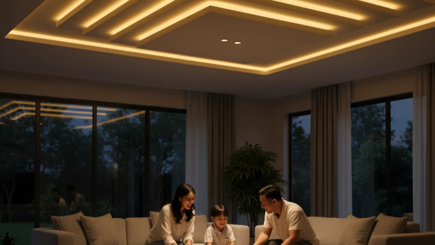 desain plafon pvc ruang tamu elegan modern 7 model bertingkat drop ceiling