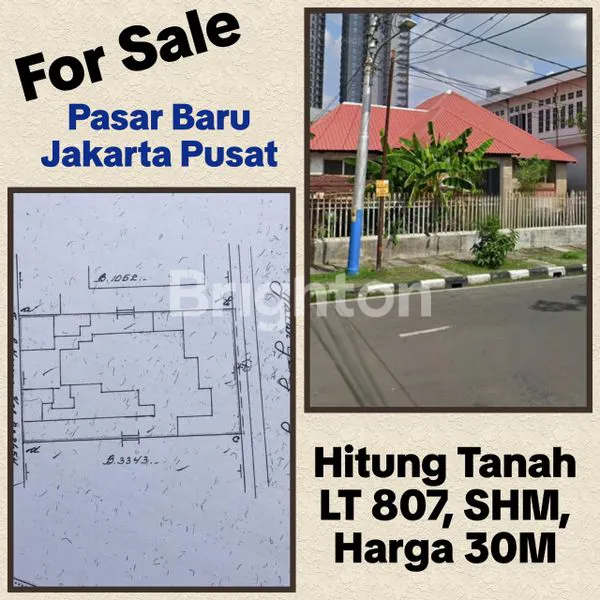HITUNG TANAH RUMAH STANDARD DAERAH PASAR BARU JAKARTA PUSAT