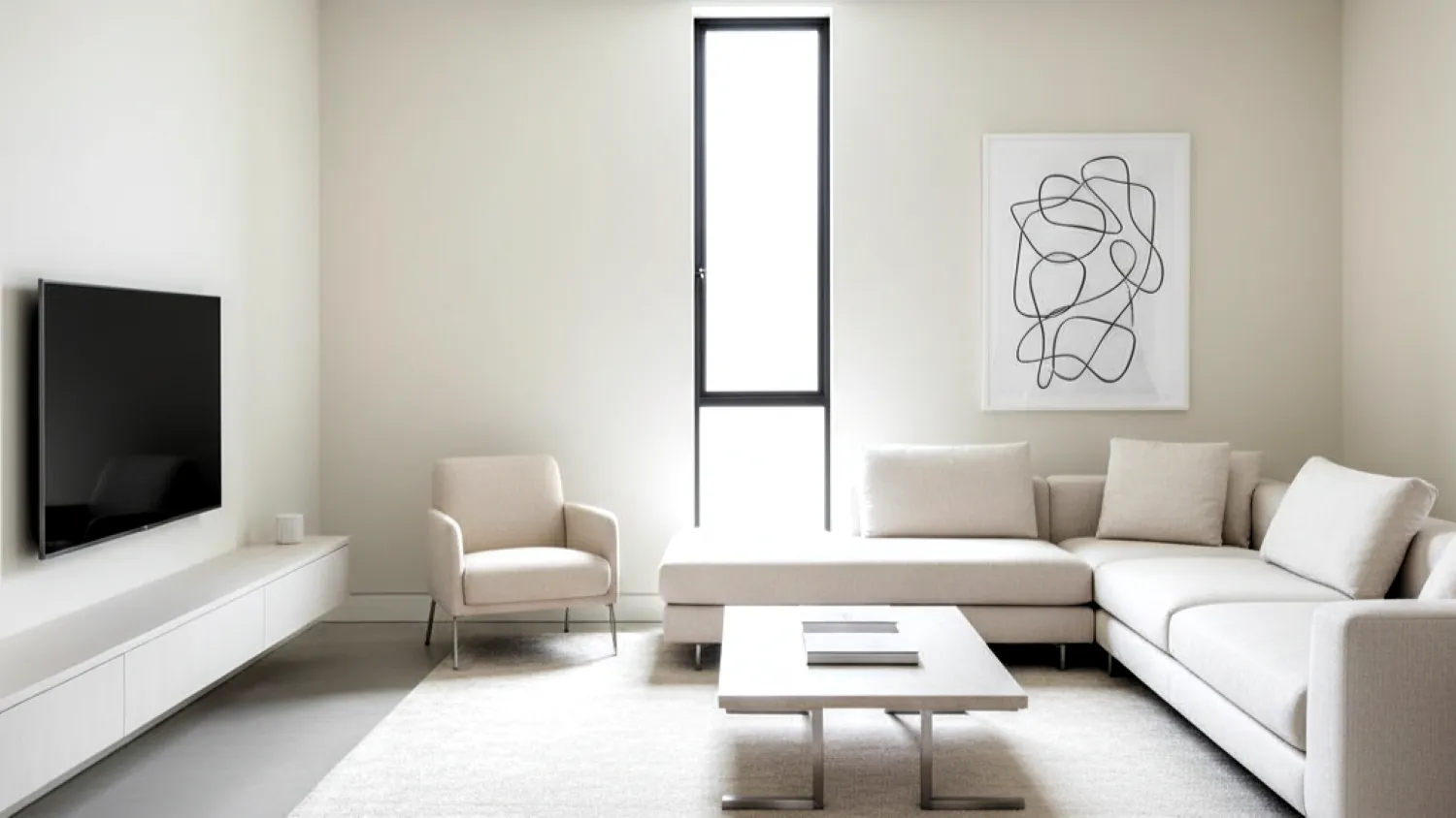 warna cat ruang tamu cream 9 minimalis modern