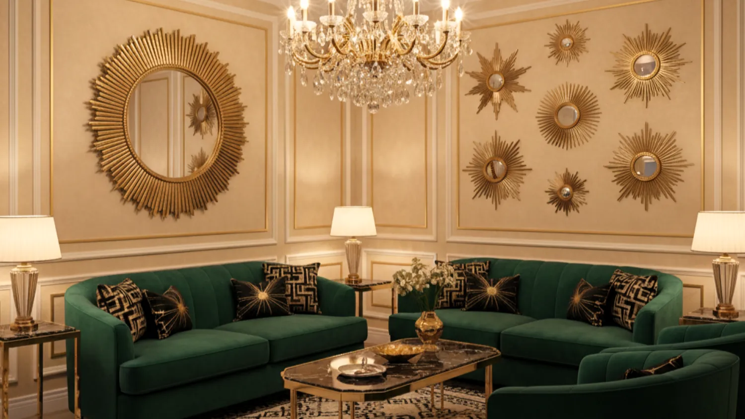 warna cat ruang tamu cream 10 art deco