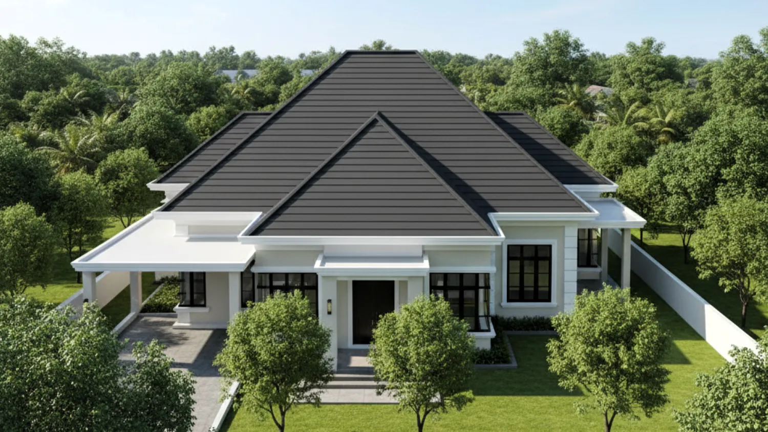 desain rumah klasik modern 1 lantai analisis 10 atap perisai