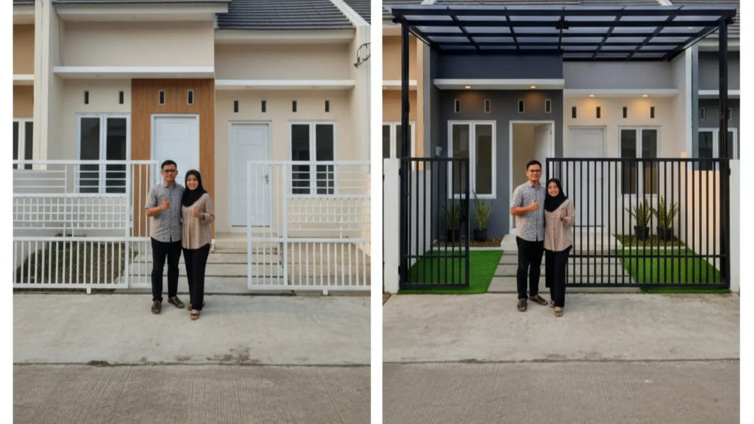 panduan renovasi rumah subsidi tampak depan minimalis 8 transformasi pagar carport