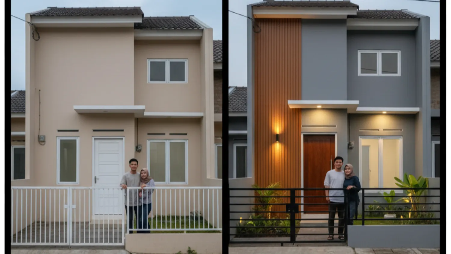 panduan renovasi rumah subsidi tampak depan minimalis 10 jendela daun pintu