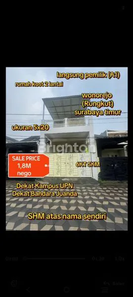image  RUMAH KOST 2 LANTAI\N\NJL WONEREJO RUNGKUT SURABAYA\N\N (1)