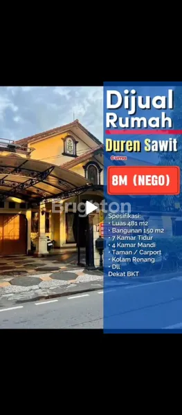 image RUMAH MEWAH STRATEGIS PINGGIR JALAN DEKAT BKT DUREN SAWIT – SHM, KOLAM RENANG, BEBAS BANJIR, HARGA 8 M NEGO! (2)