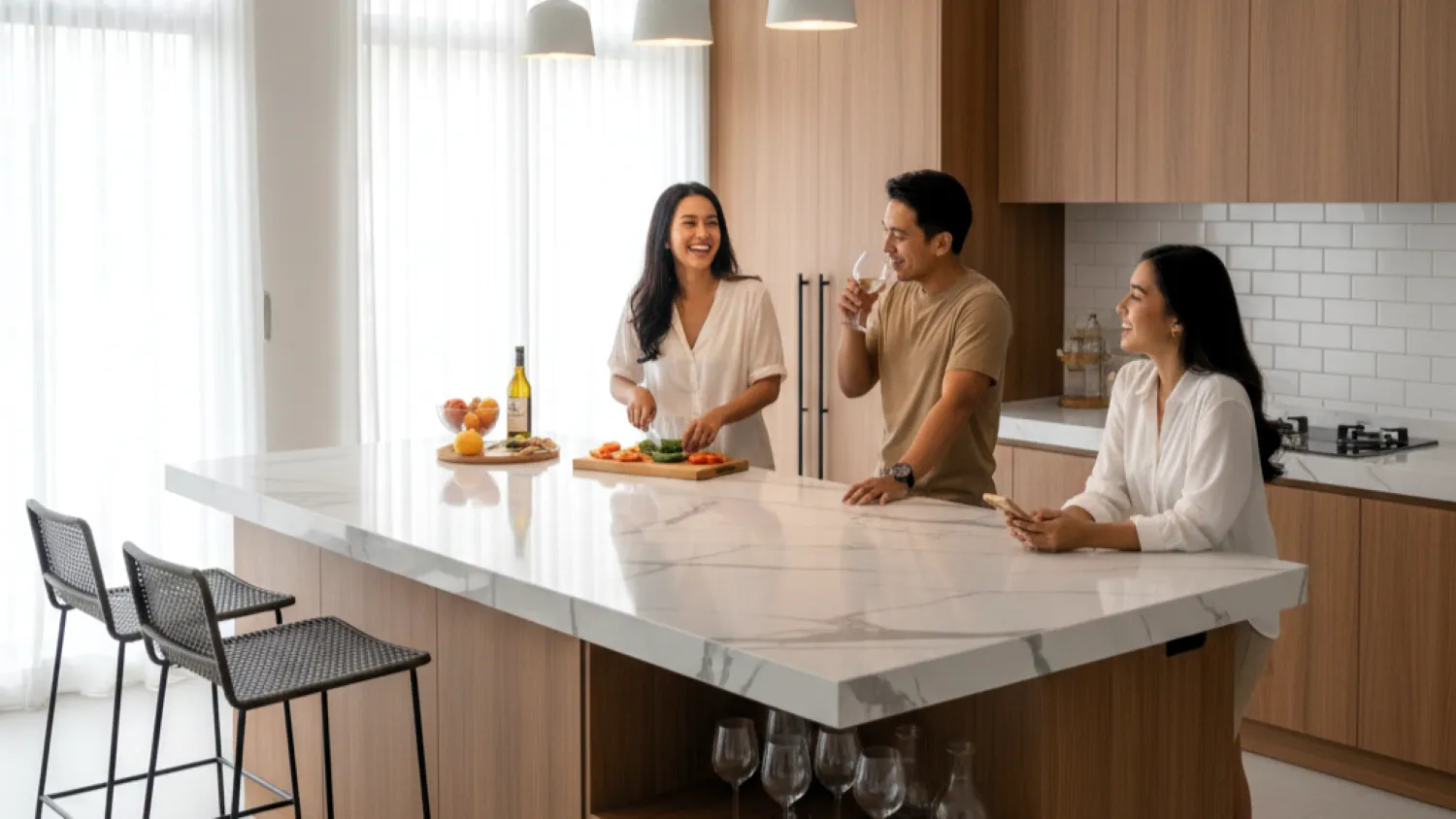 mini bar dapur keramik desain rumah minimalis 5 model pulau