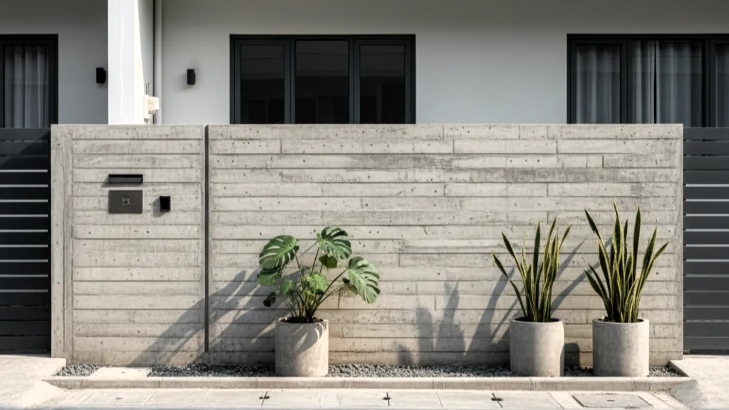 model pagar tembok minimalis tanpa besi 4 clean look