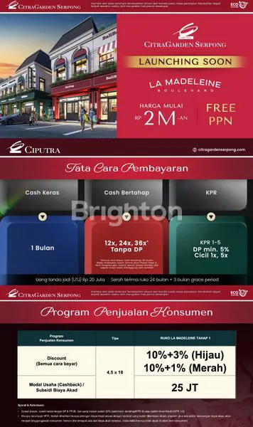 image RUKO PRIMARY LA MADELEINE BOULEVARD DI CITRA GARDEN SERPONG. (7)