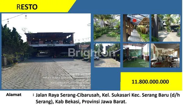 RESTO MEWAH STRATEGIS DAN MURAH SERANG BEKASI