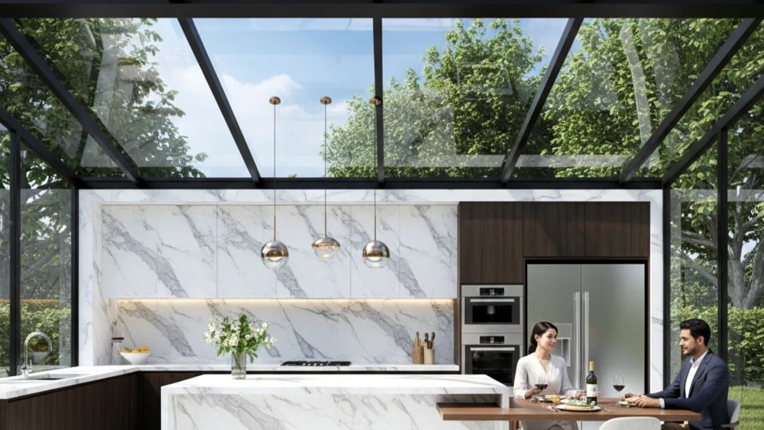 panduan kanopi dapur terbuka desain rumah 6 kaca tempered