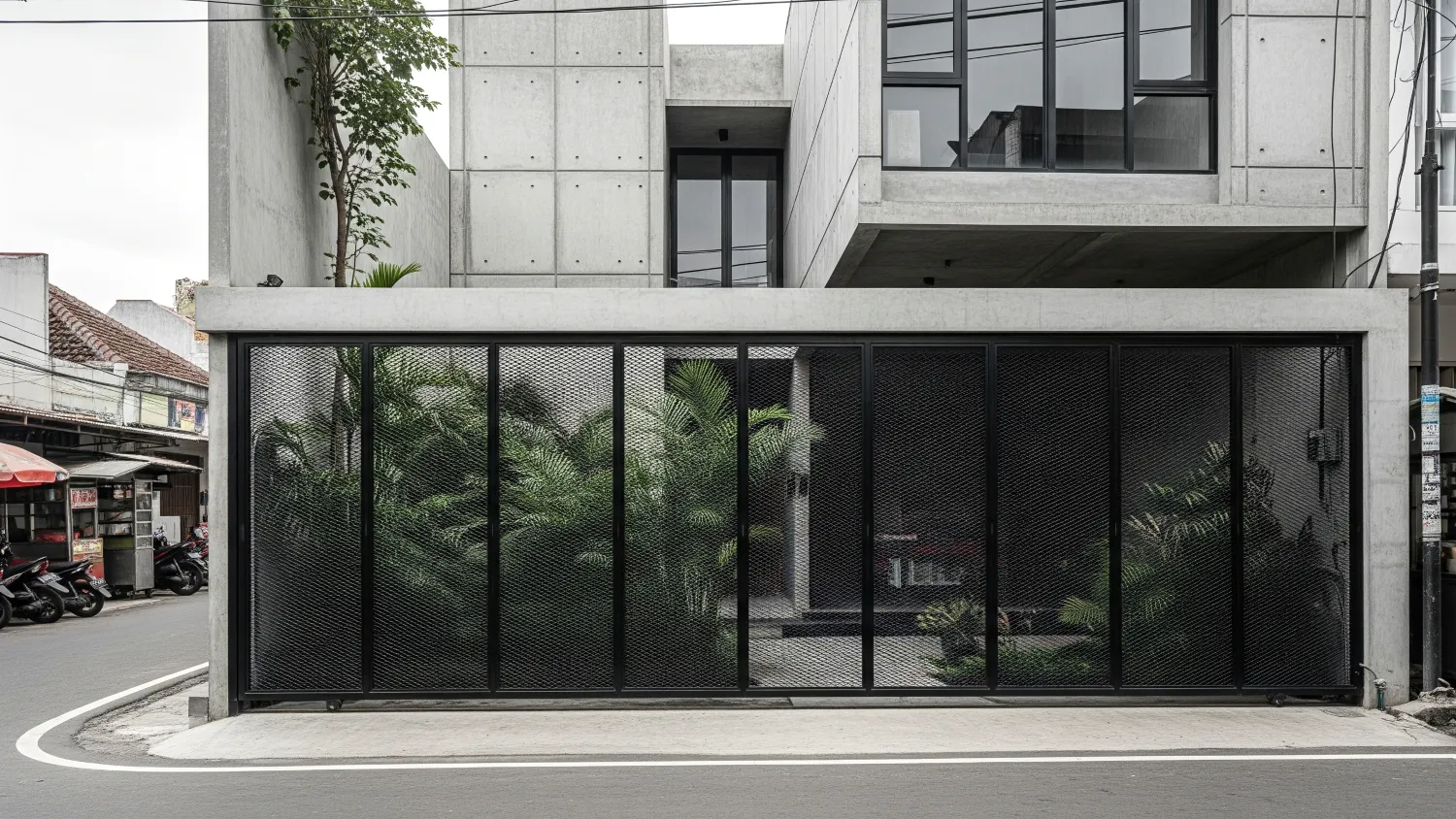 model pintu pagar besi dorong minimalis modern 9 expanded metal