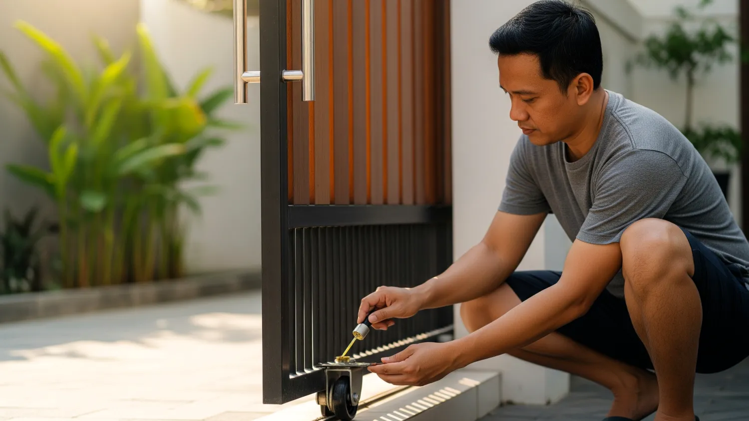 model pintu pagar besi dorong minimalis modern 13 kesimpulan harmoni