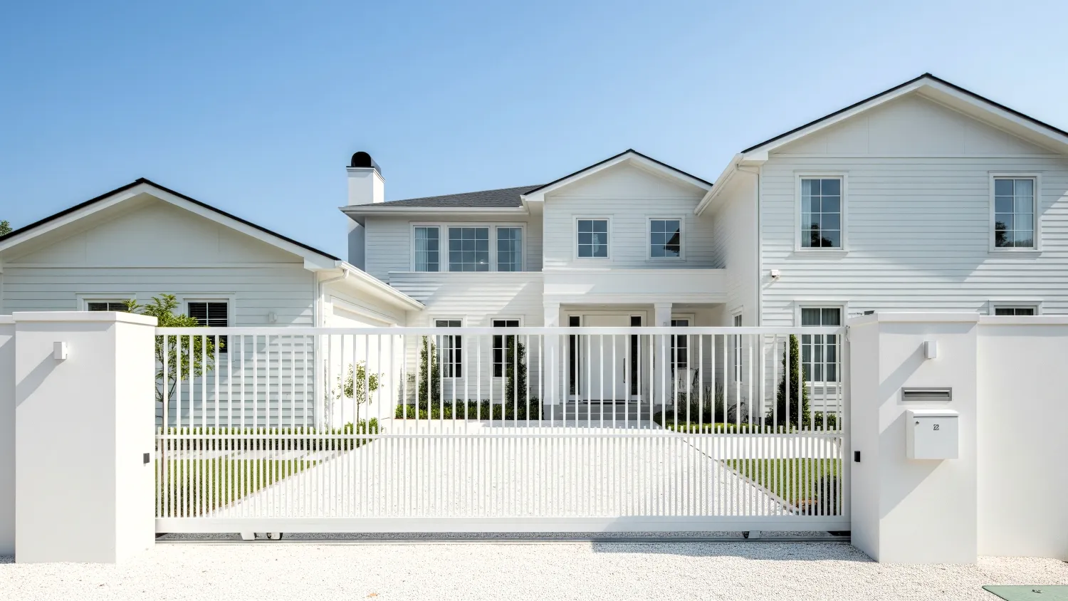 model pintu pagar besi dorong minimalis modern 11 minimalis putih