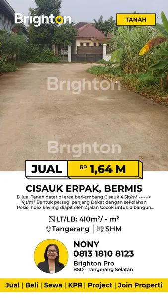 image TANAH STRATEGIS 410M2 DI CISAUK ERPAK, HARGA TERJANGKAU (1)