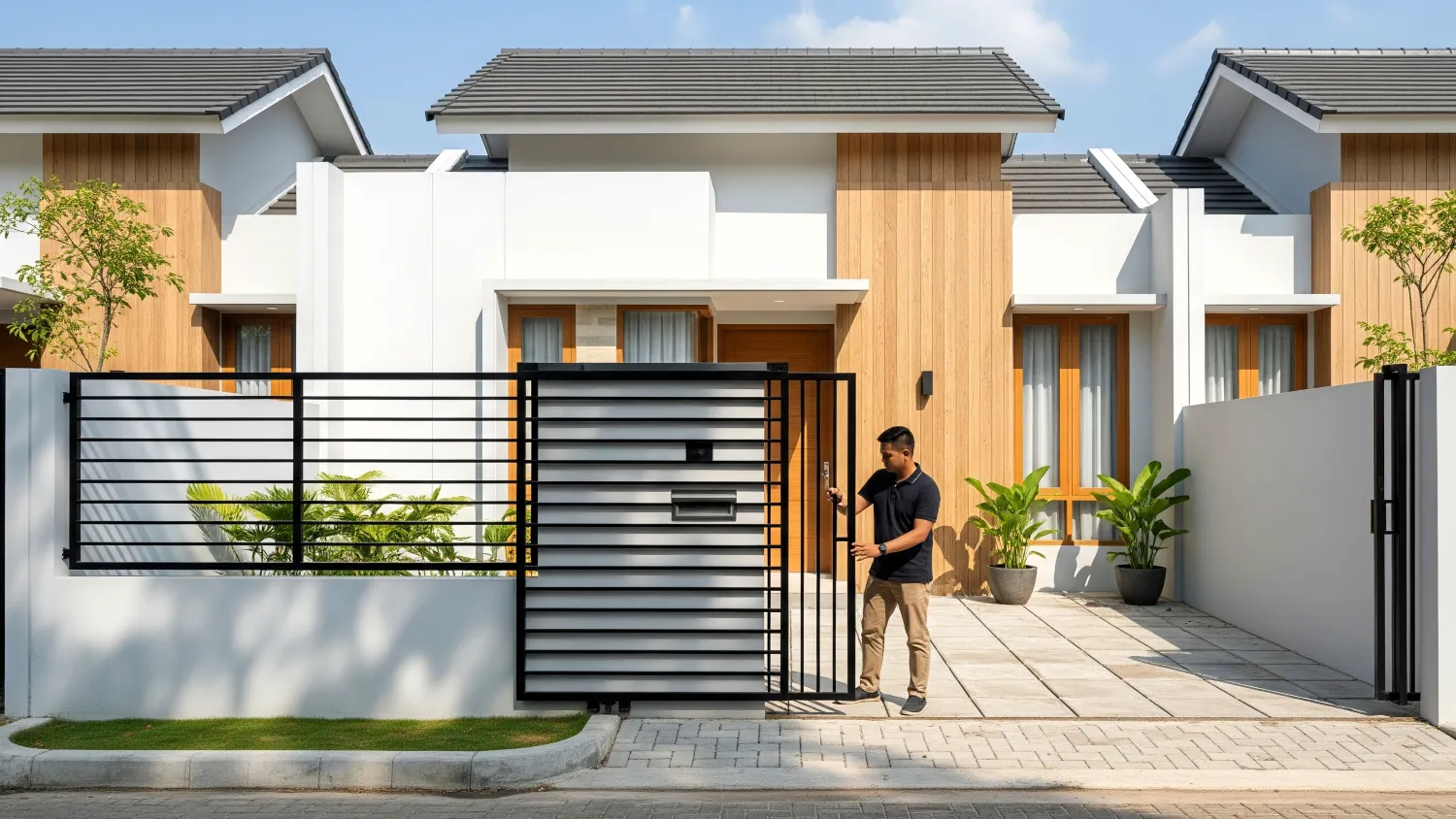 model pagar besi hollow galvanis terbaru 3 model garis horizontal