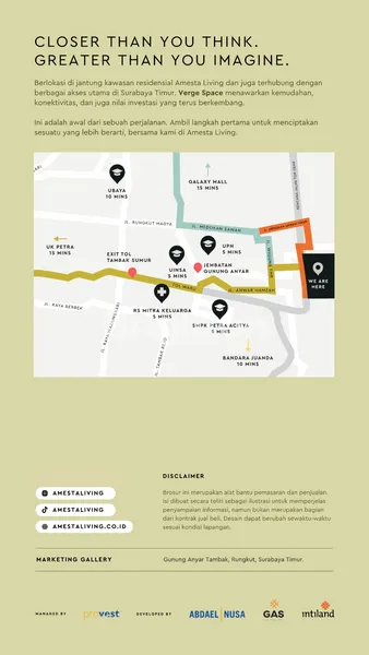 image JUAL RUMAH USAHA PERTAMA DI AMESTA LIVING SURABAYA - VERGE SPACE (4)