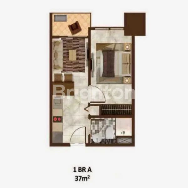 image APARTEMEN SEDAYU CITY SUITE 1 BEDROOM SEMI-FURNISHED BAGUS DI KELAPA GADING (5)