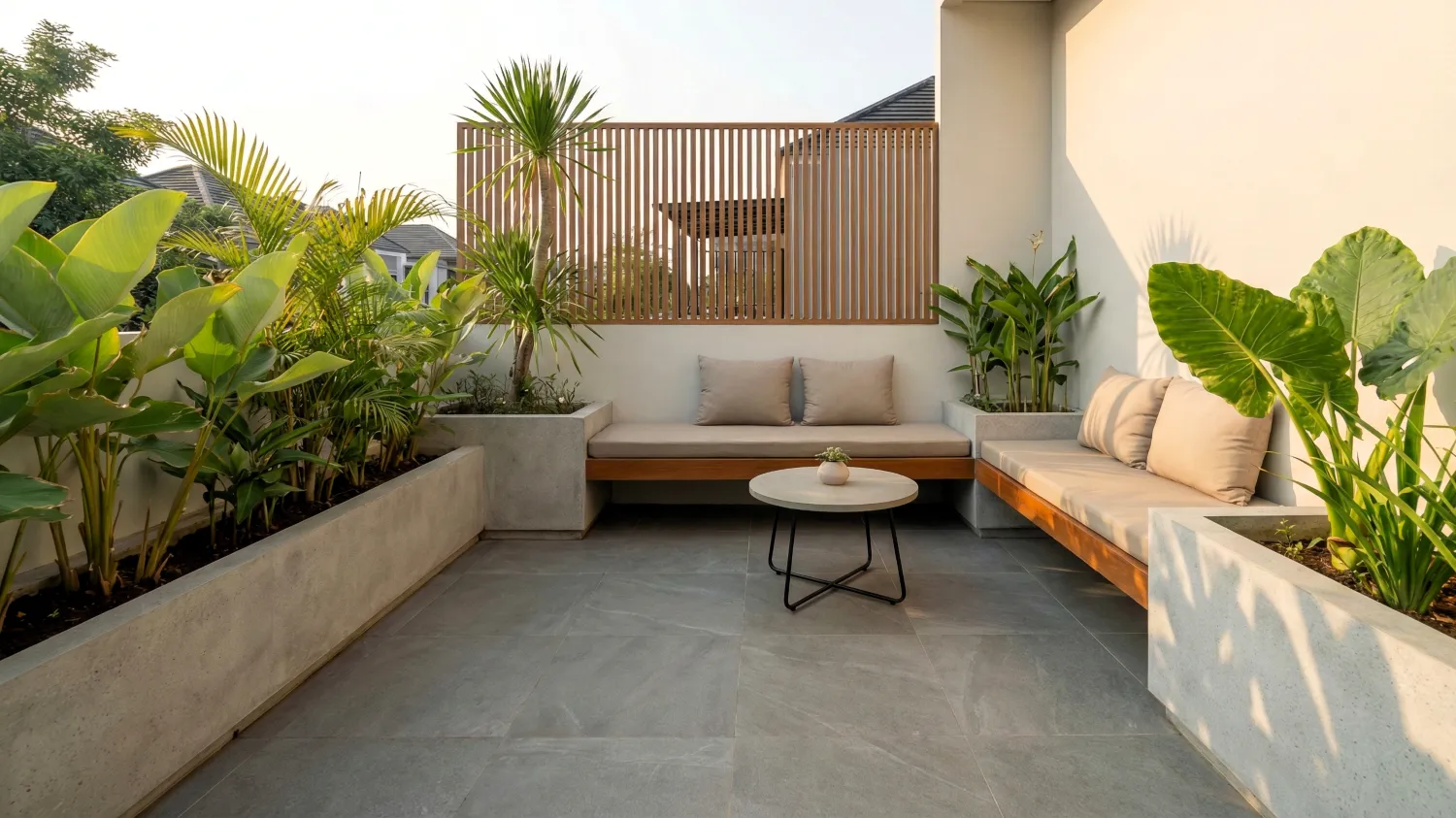 desain teras rumah kecil sederhana estetik 3 prinsip desain