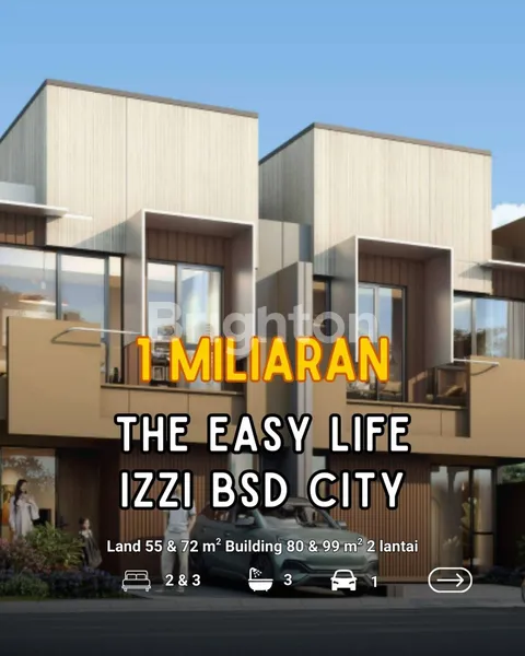 image IZZI RUMAH 2 LANTAI 3 KAMAR TIDUR BSD CITY SELANGKAH KE BPK PENABUR, EASTVARA & TOL LEGOK (1)