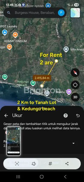 image LEASEHOLD LAND 2 ARE IN BERABAN 15 MINS DRIVE TO KEDUNGU BEACH  AND 10 MINS DRIVE TO TANAH LOT (5)