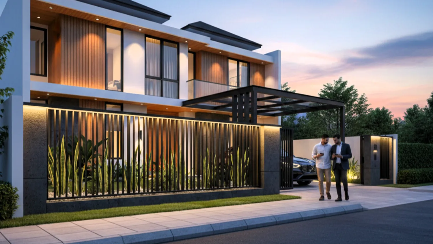 inspirasi desain pagar baja ringan minimalis terbaru 1 1