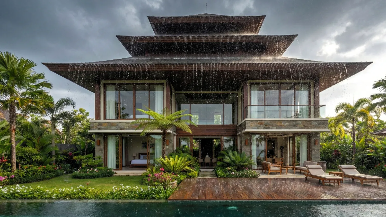 model atap rumah 3 susun modern 4 manajemen air hujan2