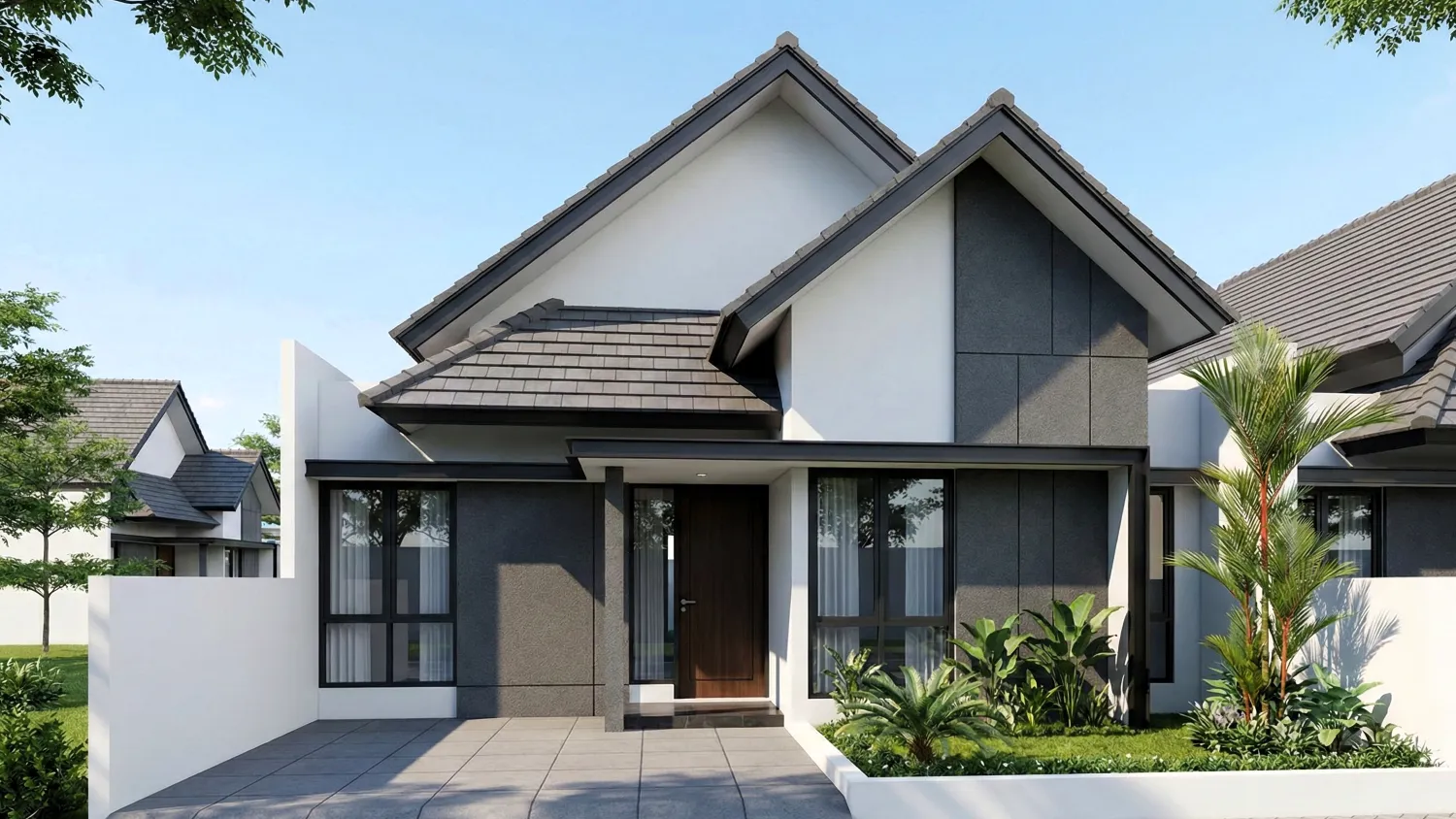 model atap rumah 3 susun modern 6 pelana bertingkat2