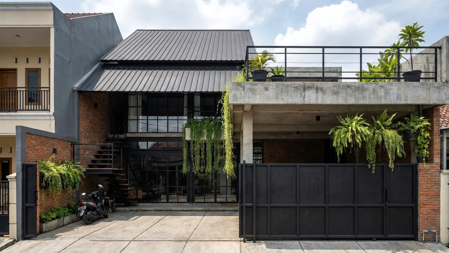 model atap rumah 3 susun modern 8 kombinasi atap miring2