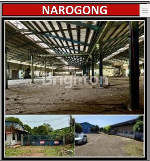 EX PABRIK STRATEGIS DI NAROGONG, LT 11.240M² SIAP PAKAI
