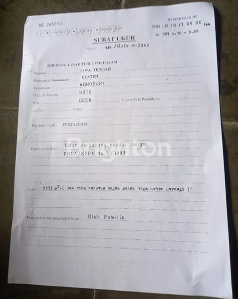 image TANAH LUAS 2.167 M² LOKASI DELANGGU ,STRATEGIS PINGGIR JALAN BESAR (1)